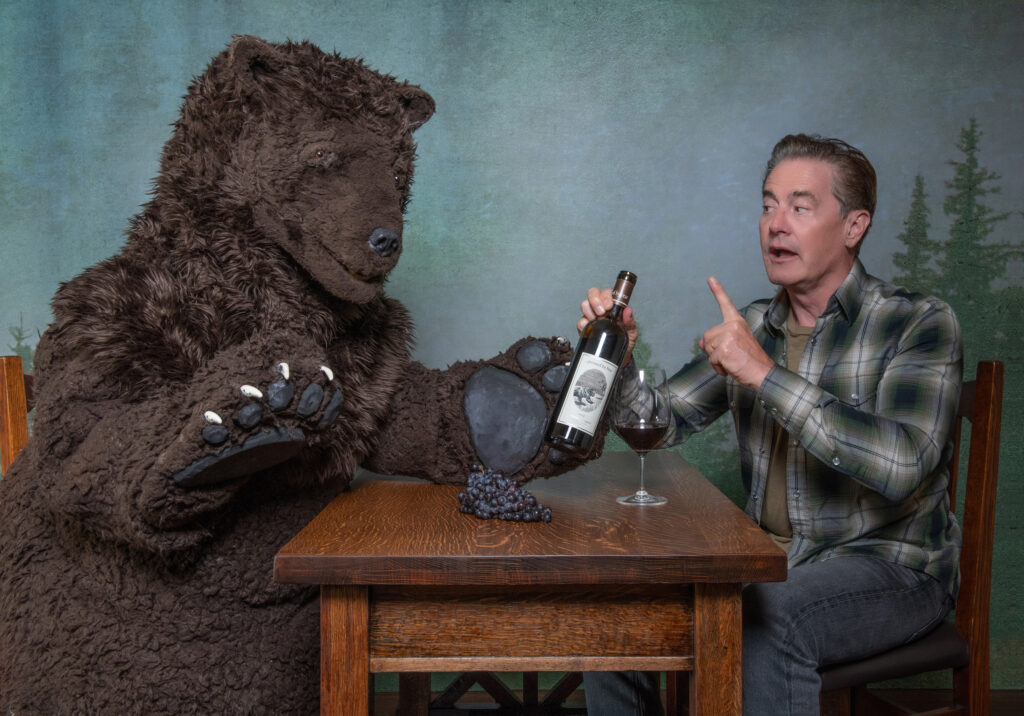 Kyle and Bear disagreeing about wine